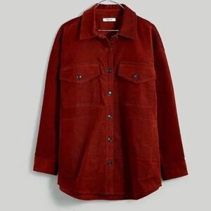 New with Tags Madewell Corduroy Twill Oversized Shirt Jacket, Size Small